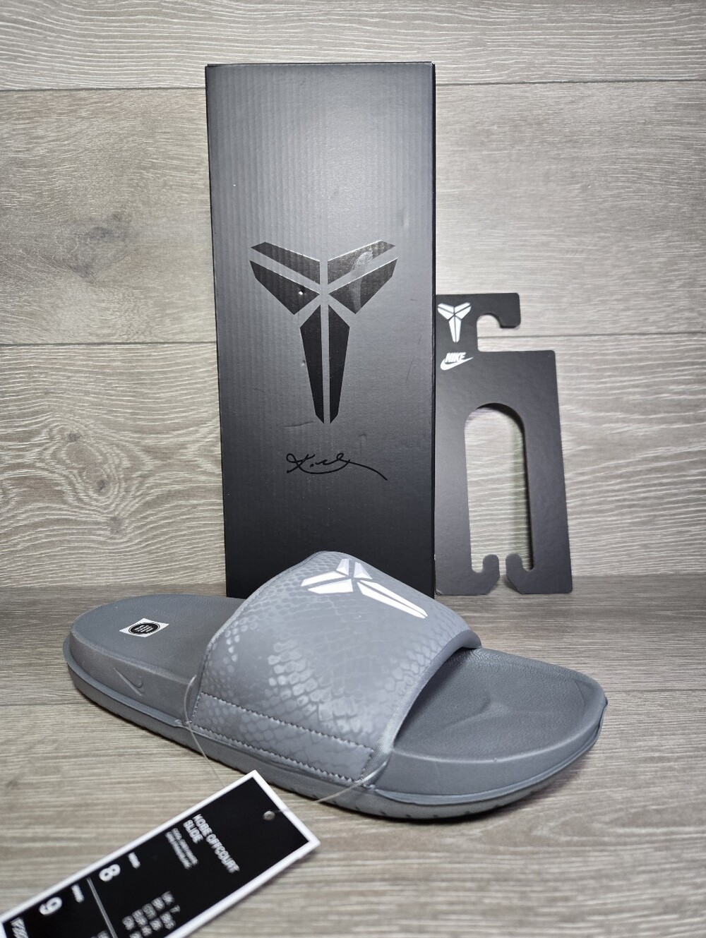 Nike Kobe Offcourt Slide Cool Grey White IF2870-002 Mens Size 8 / Womens 9 NEW